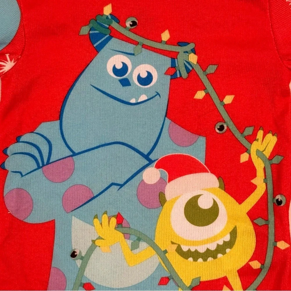New Monsters Inc Christmas Pajama Set Boys 12M Girls Disney Pixar Mike Sulley